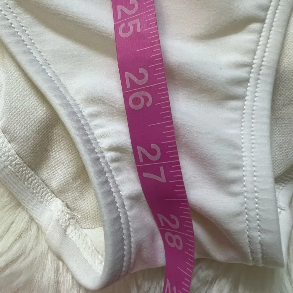 Anne Cole Classic One Piece Swimsuit Cream White  Size M L